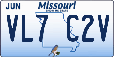 MO license plate VL7C2V
