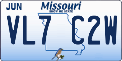 MO license plate VL7C2W