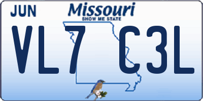 MO license plate VL7C3L