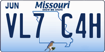 MO license plate VL7C4H