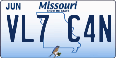MO license plate VL7C4N