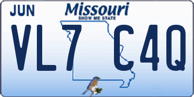MO license plate VL7C4Q