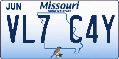 MO license plate VL7C4Y