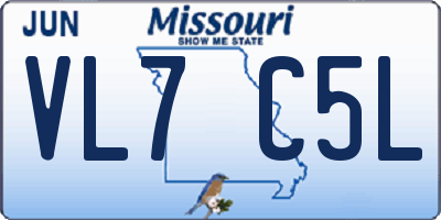 MO license plate VL7C5L