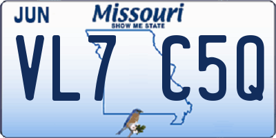 MO license plate VL7C5Q