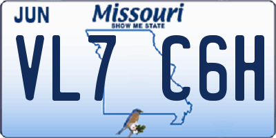 MO license plate VL7C6H