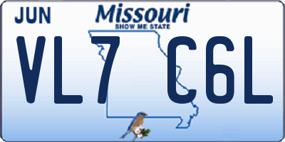 MO license plate VL7C6L