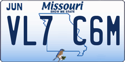MO license plate VL7C6M