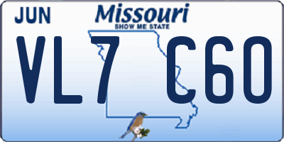 MO license plate VL7C6O