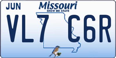 MO license plate VL7C6R
