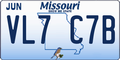 MO license plate VL7C7B