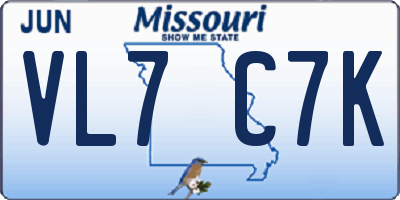 MO license plate VL7C7K
