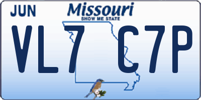 MO license plate VL7C7P