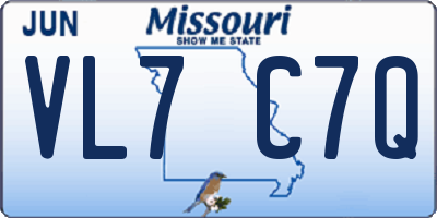 MO license plate VL7C7Q