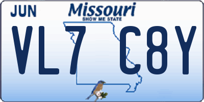 MO license plate VL7C8Y