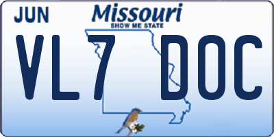 MO license plate VL7D0C