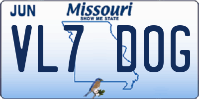 MO license plate VL7D0G