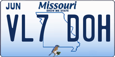 MO license plate VL7D0H