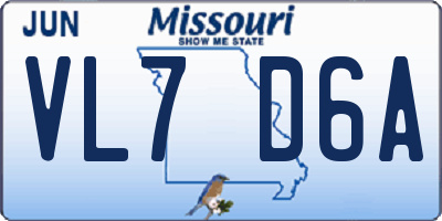 MO license plate VL7D6A