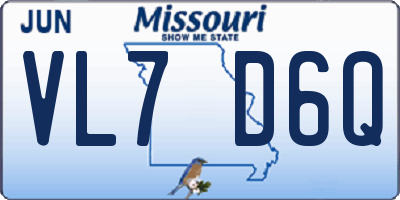 MO license plate VL7D6Q
