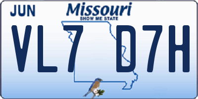 MO license plate VL7D7H