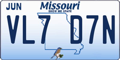 MO license plate VL7D7N