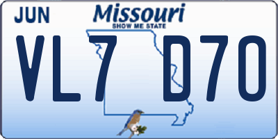 MO license plate VL7D7O