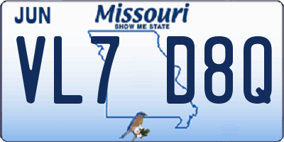 MO license plate VL7D8Q