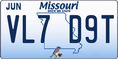 MO license plate VL7D9T