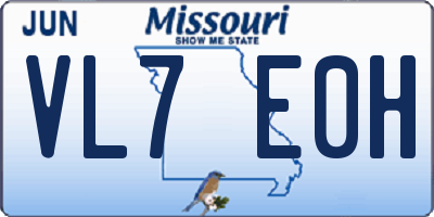 MO license plate VL7E0H