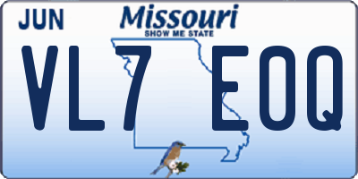MO license plate VL7E0Q