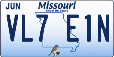 MO license plate VL7E1N