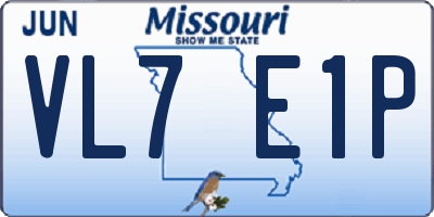MO license plate VL7E1P