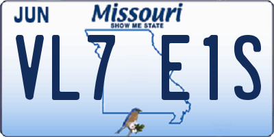 MO license plate VL7E1S