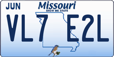 MO license plate VL7E2L