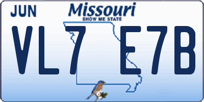 MO license plate VL7E7B