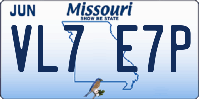 MO license plate VL7E7P