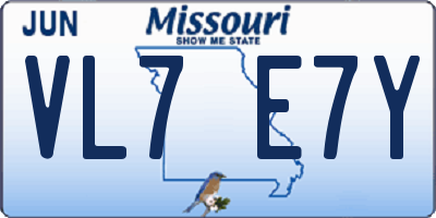 MO license plate VL7E7Y