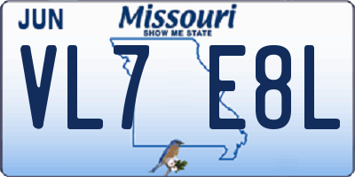 MO license plate VL7E8L