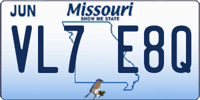 MO license plate VL7E8Q