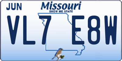 MO license plate VL7E8W