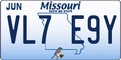 MO license plate VL7E9Y