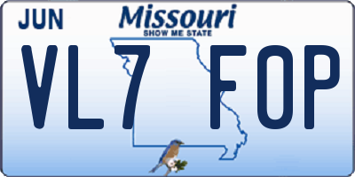 MO license plate VL7F0P