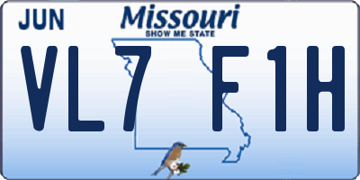 MO license plate VL7F1H