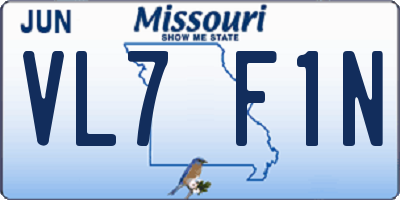 MO license plate VL7F1N