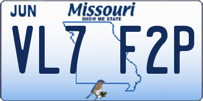 MO license plate VL7F2P