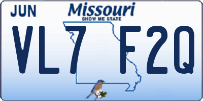 MO license plate VL7F2Q