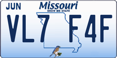 MO license plate VL7F4F