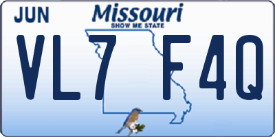 MO license plate VL7F4Q
