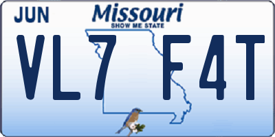 MO license plate VL7F4T